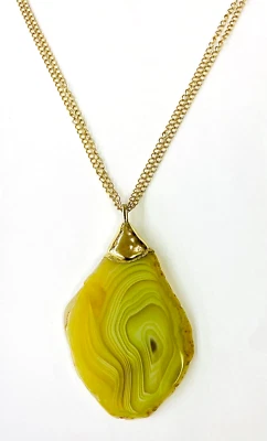 HSN JK NY 20" Tono Dorado Forma Libre Color Ágata Doble Hilo Colgante Collar Foto 1 de 4