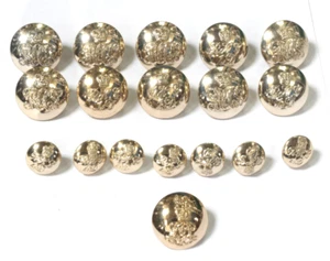 18 Royal Horse Guards Staybrite Anodised Buttons Gaunt Dowling Firmin 26mm/ 16mm - Picture 1 of 10