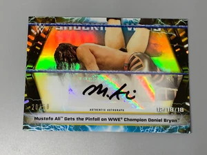 Mustafa Ali 2020 Topps Chrome WWE Shocking Wins /50 Gold Auto Vs Daniel Bryan - Picture 1 of 2