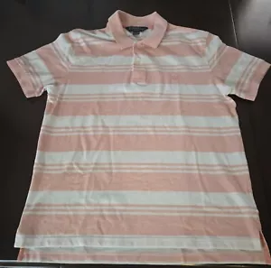 Brooks Brothers Polo Shirt Mens XL Slim Fit Peach Striped 100% Cotton NWOT - Picture 1 of 6