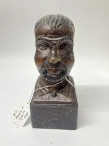 Intaglio vintage in legno del volto/busto dell’uomo - Foto 1 di 7