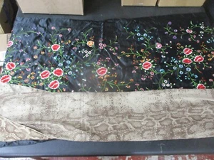 2 Scarves, Collection Eighteen Neck Scarf Snake Skin Pattern, Black with Flowers - Picture 1 of 11