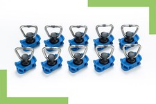 10x Single Endfitting Endbeschlag für Airlineschiene LC 500 daN Flugöse blau