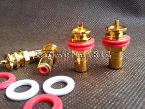4x HIFI AMP CMC Gold plated RCA Socket Chassis female amp CD Audio - Picture 1 of 3