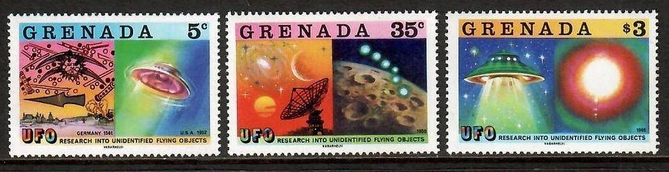 Grenada 1978 - U.N Study Flying Object - Set of 3 Stamps - Scott #883-5 - MNH - Image 1 of 1
