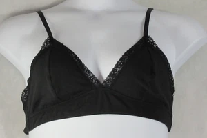 Jenni Women's On Repeat Wide Lace Bralette, Deep Black, Large - Picture 1 of 3