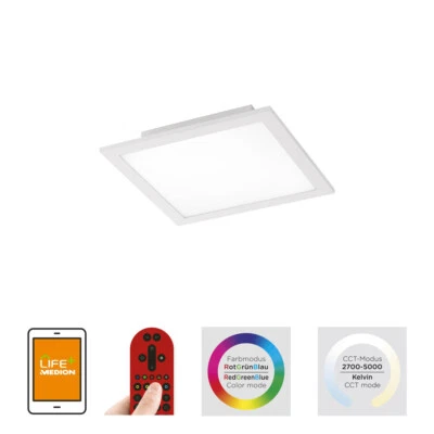 LED Panel Deckenleuchte smarthome Fernbedienung 30x30 dimmbar RGB Farbwechsel - Bild 1 von 4