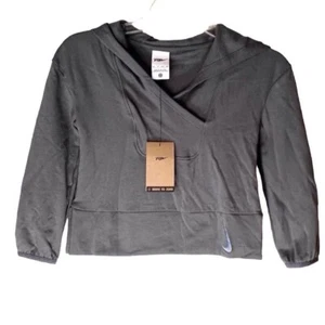 Nike Big Girls Hoodie Size XS 6-7 Gray Fleece Yoga Training Sweatshirt - Picture 1 of 7