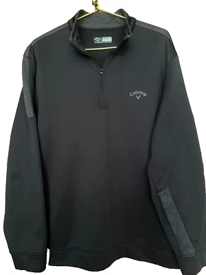 Sudadera Pullover de Golf Callaway 1/4 Cuarto Cremallera Para Hombre X-Grande Negra y Gris Foto 1 de 4