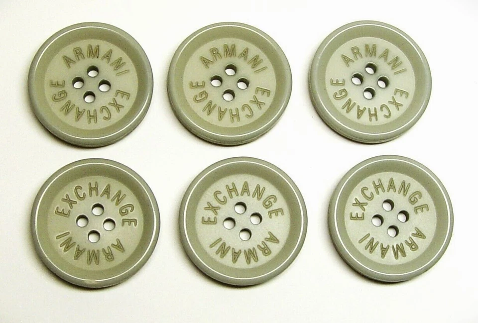 ARMANI EXCHANGE replacement buttons 6 signature inscription plastic Good Cond - Image 1 of 4