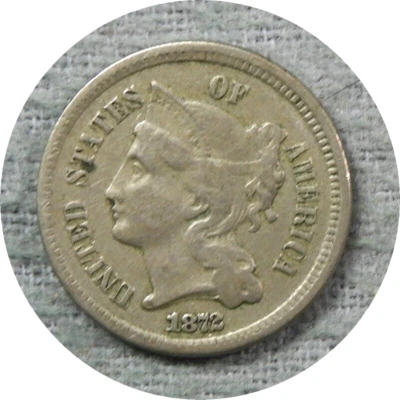 elf Three Cents Nickel  1872   E85 - Image 1 of 2