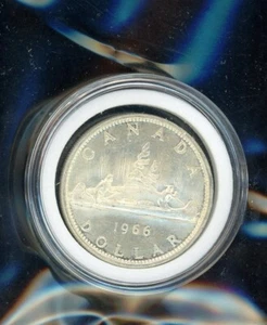 1966 Canadian Silver $1 Dollar Coin Canada - Picture 1 of 2