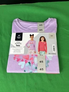 Members Mark 2 Pack My Favorite Tees HEARTS SIZE 4/5 - Picture 1 of 4