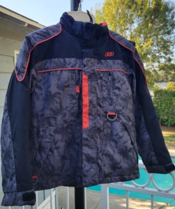 Skechers Gray Zipper Youth Boy Removable Hooded Jacket Size S 8 Pockets - Picture 1 of 7