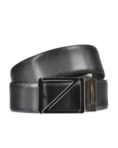Zegna Belt DOUBLE FACE Leather ITALY Man Black BWINX1505E NER Sz.110 MAKE OFFER - Picture 1 of 11