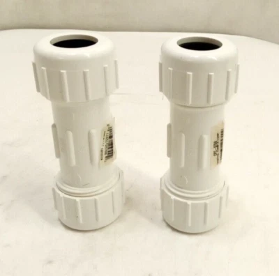 Flo By NDS CPC-0750 Schedule 40 3/4" Coupling Comp x Comp PVC 150psi USA 2pk - Image 1 of 4