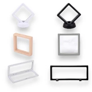 Cornice galleggiante vetrine monete quadrate / rettangolari nere / bianche / grigie / rosa - Foto 1 di 14