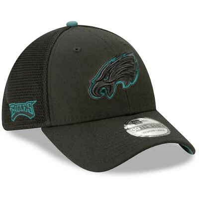 Limited Ed. NWT Authentic Philadelphia Eagles New Era 39THIRTY Flex Hat Black