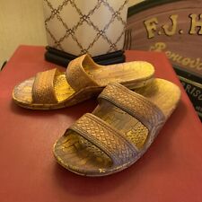 Imperial Sandals Hawaii Woman’s Size 9 Slip On Slides Beach Ocean Flip Flops Tan