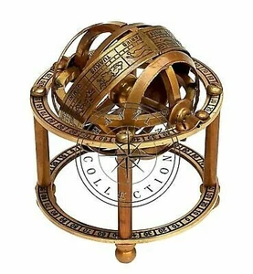 Antique Brass Armillary Sphere Maritime Nautical Globe - Picture 1 of 3