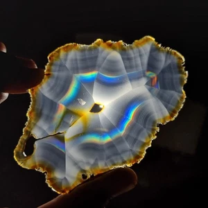 107,00 ct schöne Regenbogen Iris Achatscheibe, Top Qualität Indonesien Iris Achat Platte - Bild 1 von 6