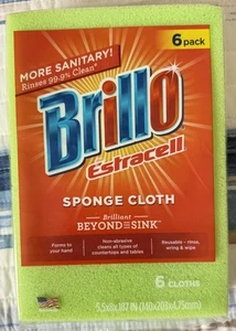 Brillo Schwammtuch wiederverwendbar Hygiene 5,5x8x.187in 6 Tücher NEU - Bild 1 von 5