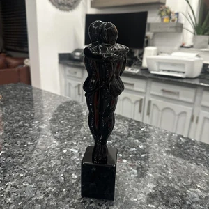 Vintage Murano Two Lovers Black glass statue signed made in Italy - Picture 1 of 14