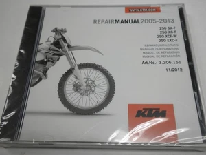 2005-13 KTM 250 SX-F/XC-F/XCF-W/EXC-F Repair Manual CD-Rom - Picture 1 of 2