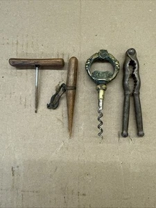 Misc Lot With Vintage Brass Cork Screw, Cast Iron Nut Cracker And More - Picture 1 of 7