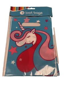 unicorn party treat bags 8 count 1 pack 9X6.5 inch - Bild 1 von 2