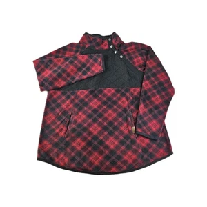 Maurices Fleece Buffalo Plaid Damen XXL rot schwarz Kängurutasche schwarze Passe - Bild 1 von 11