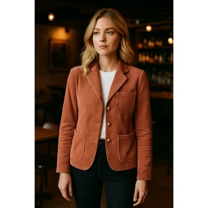 Rowing Blazers XS Dusty Rose Corduroy Blazer Gold Buttons Cotton Academia Prep - Picture 1 of 14