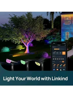 Linkind Smart Solar Lights Outdoor SL5C, Solar Spotlight Color Changing APP/V... - Picture 1 of 8