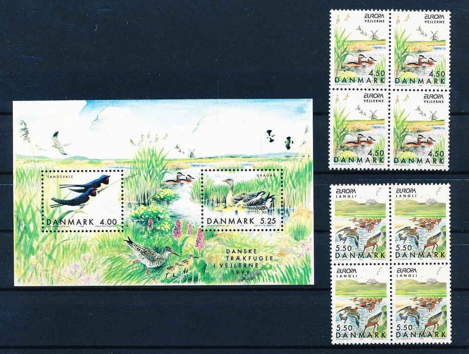 LS63583 Denmark 1999 Europa CEPT animals fauna flora birds fine lot MNH - Image 1 of 1