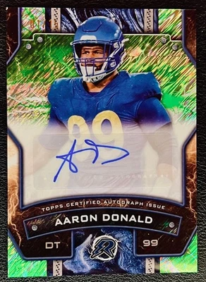 2024 Topps Resurgence #RS-AD AARON DONALD Auto Green 1/15 1ST ON PRINT! - Image 1 of 3