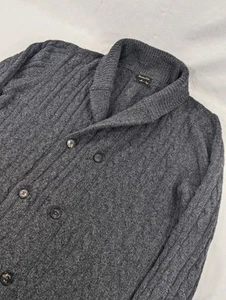 Massimo Dutti Cardigan Sweater Silk Wool Double-Breasted Cable Knit Sweater Med - Picture 1 of 9