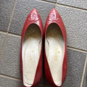 Women 7.5US Chanel Red Pointed Toe Shoes - Picture 1 of 5