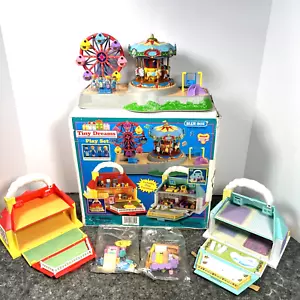 Tiny Dreams Play Set Blue Box NIOB Dream House, School House, Merry Go Round - Picture 1 of 22