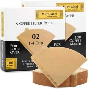 Filtros de café tamaño 02, papel desechable número 2 cono filtros de café para V60 an - Imagen 1 de 4