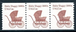 USA 1985 Transportation 7.4¢ SC #1902 Coil Line Strip of 3 Plate #2 MNH L555 - Bild 1 von 6