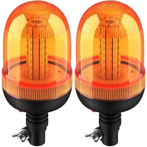 2x Warnleuchte Rundumleuchte 80 LED Rundumkennleuchte Halter Gummifuß 12V 24V - Bild 1 von 10