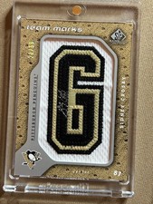 Sidney Crosby Team Marks Auto Letter "G" 20/50 2008-09 SP Game Used