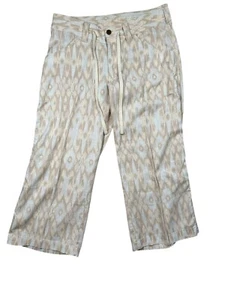 Patagonia Island Hemp Blend Pants Women 4 Low Rise Straight Leg Casual Tan Crop - Picture 1 of 6