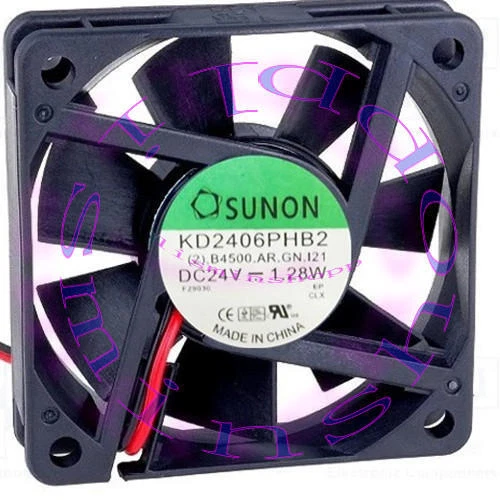 One SUNON Fan KD2406PHB2 DC 24V 1.28W 60*60*15MM 2-wire New - Image 1 of 1