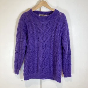 Forenza Vintage Cable Knit Sweater In Purple Size Medium - Picture 1 of 5