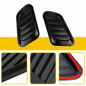 2Pcs Air Flow Intake Hood Scoop Bonnet Vent Cover Universal Black Car Decorative - Picture 1 of 12