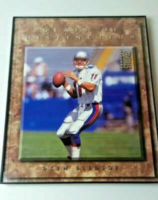 Tarjeta Drew Bledsoe enmarcada de gran tamaño 8x10 (marco nuevo) New England Patriots Foto 1 de 2
