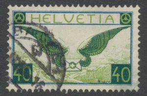 Switzerland Stamps 1929 Air40c blue & Apple Green SG322 Used CV £140 Stamp B - Picture 1 of 3