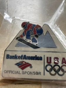 Vintage USA Winter Olympics Snowboarding Bank Of America Sponsor Pin. Lot 7 - Picture 1 of 6