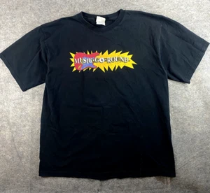 VTG Music Go Round Shirt Men's XL Black Musical Instrument Dealer Graphic Santee - Picture 1 of 7